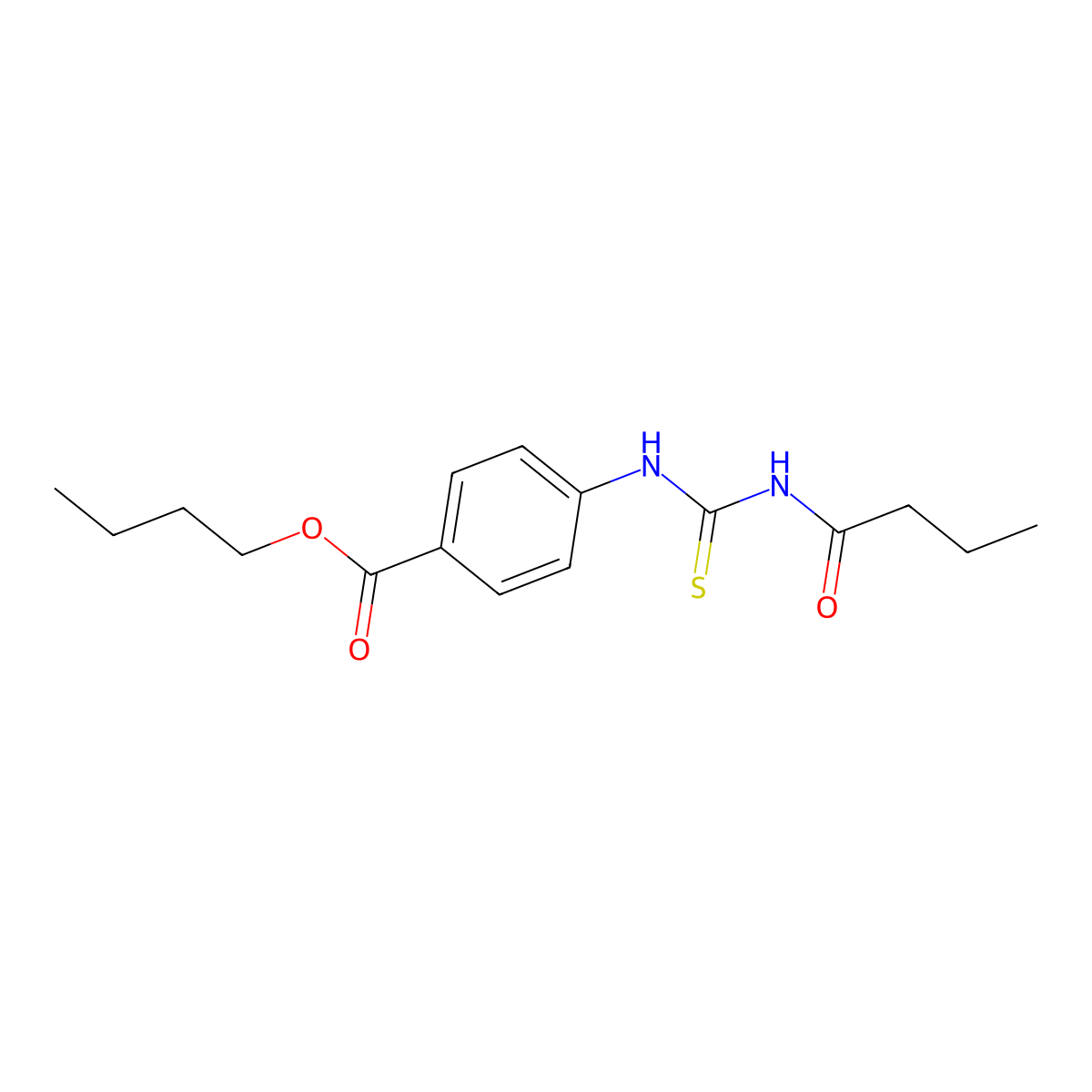 Butyl 4-(butanoylcarbamothioylamino)benzoate molecular structure, CAS 429650-77-1