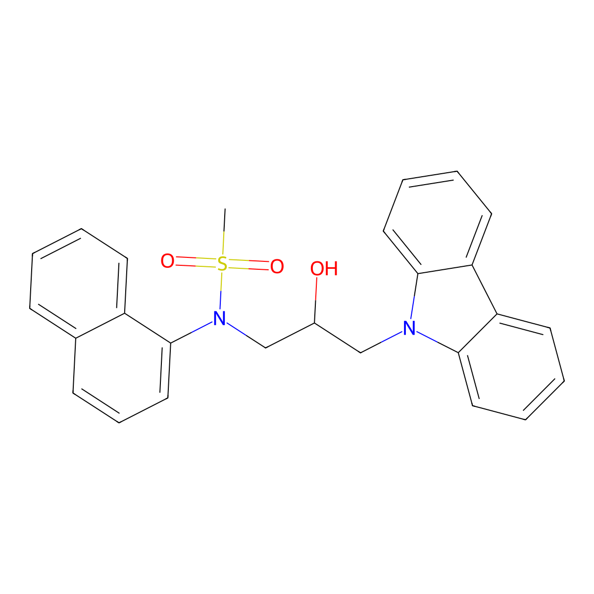 N-(3-carbazol-9-yl-2-hydroxypropyl)-N-naphthalen-1-ylmethanesulfonamide molecular structure, CAS 429650-83-9