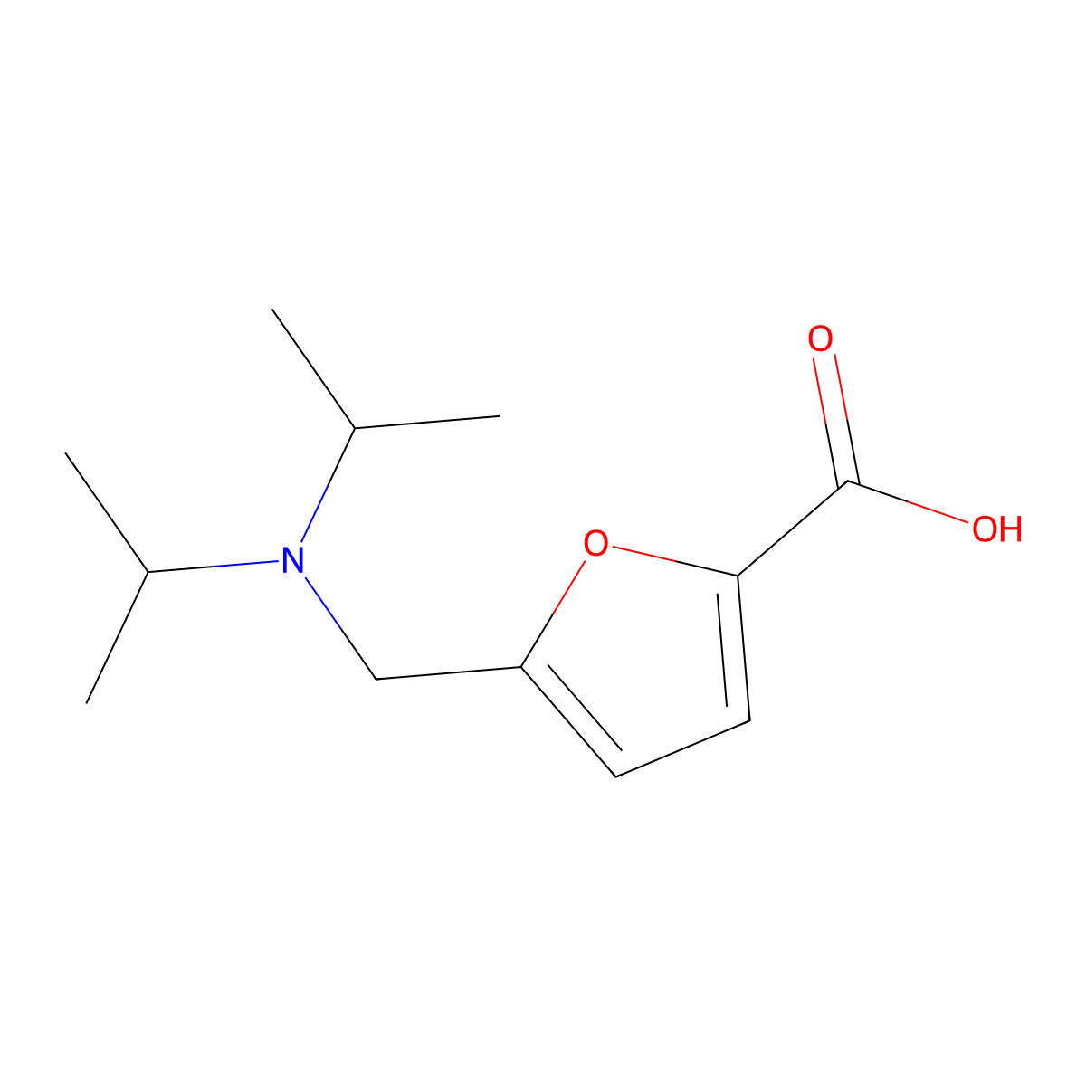 5-[(Diisopropylamino)-methyl]-furan-2-carboxylic acid molecular structure, CAS 429651-03-6