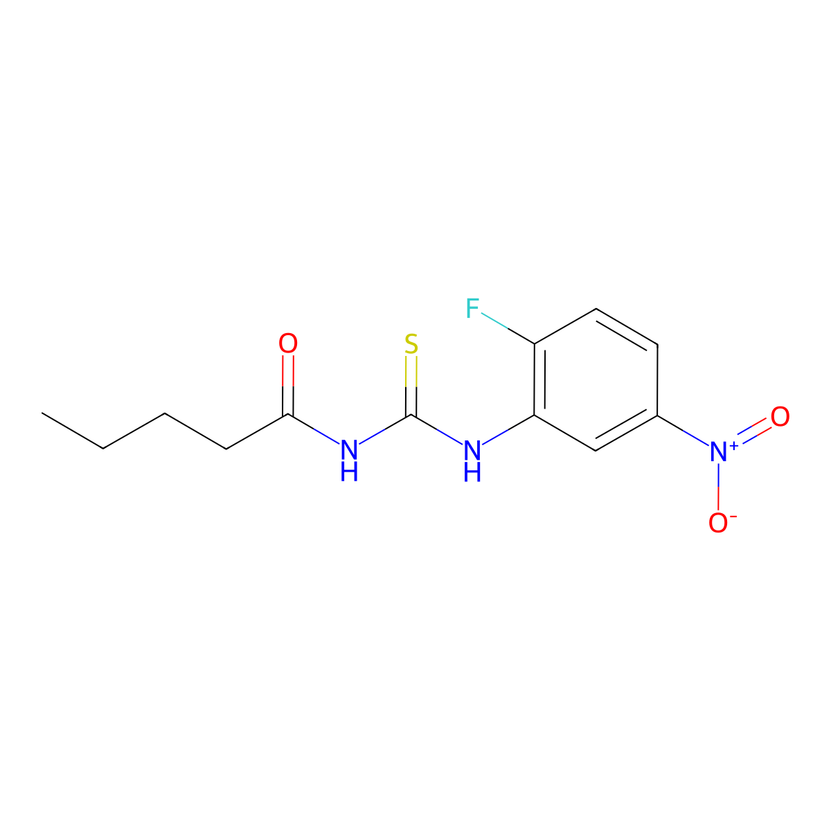 N-[(2-fluoro-5-nitrophenyl)carbamothioyl]pentanamide molecular structure, CAS 429651-07-0