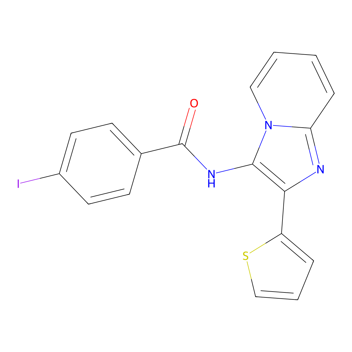 4-Iodo-N-[2-(thiophen-2-YL)imidazo[1,2-A]pyridin-3-YL]benzamide molecular structure, CAS 429651-11-6