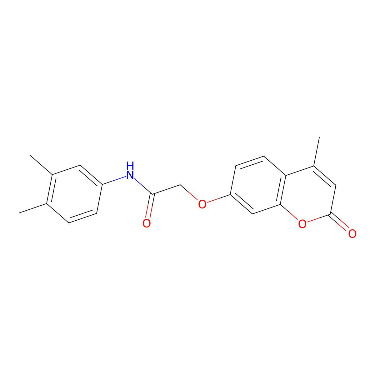 N-(3,4-dimethylphenyl)-2-(4-methyl-2-oxochromen-7-yl)oxyacetamide molecular structure, CAS 429651-15-0