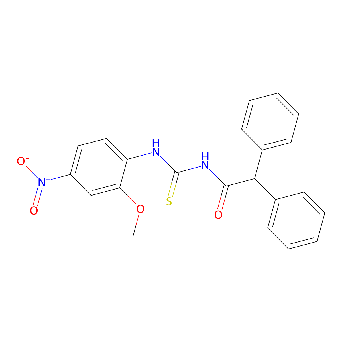 N-[(2-methoxy-4-nitrophenyl)carbamothioyl]-2,2-diphenylacetamide molecular structure, CAS 429651-18-3
