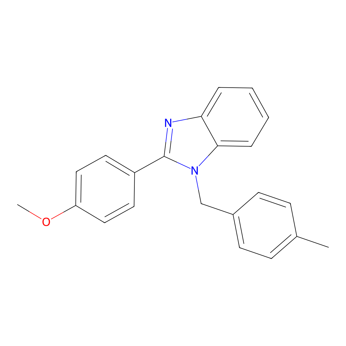 2-(4-Methoxyphenyl)-1-[(4-methylphenyl)methyl]benzimidazole molecular structure, CAS 429651-23-0