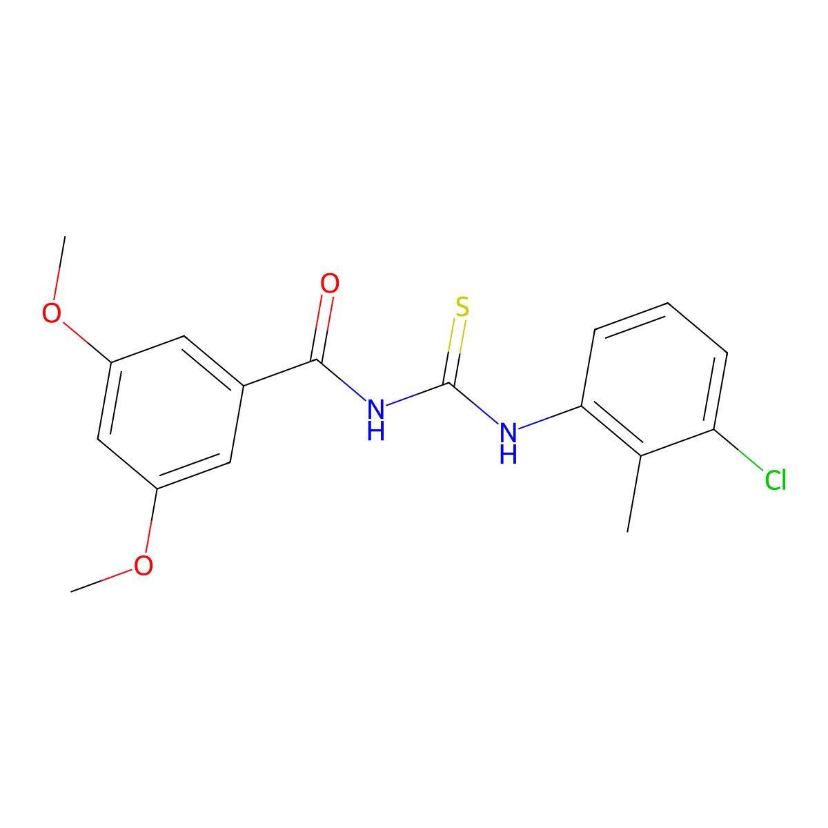 N-[(3-chloro-2-methylphenyl)carbamothioyl]-3,5-dimethoxybenzamide molecular structure, CAS 429651-37-6