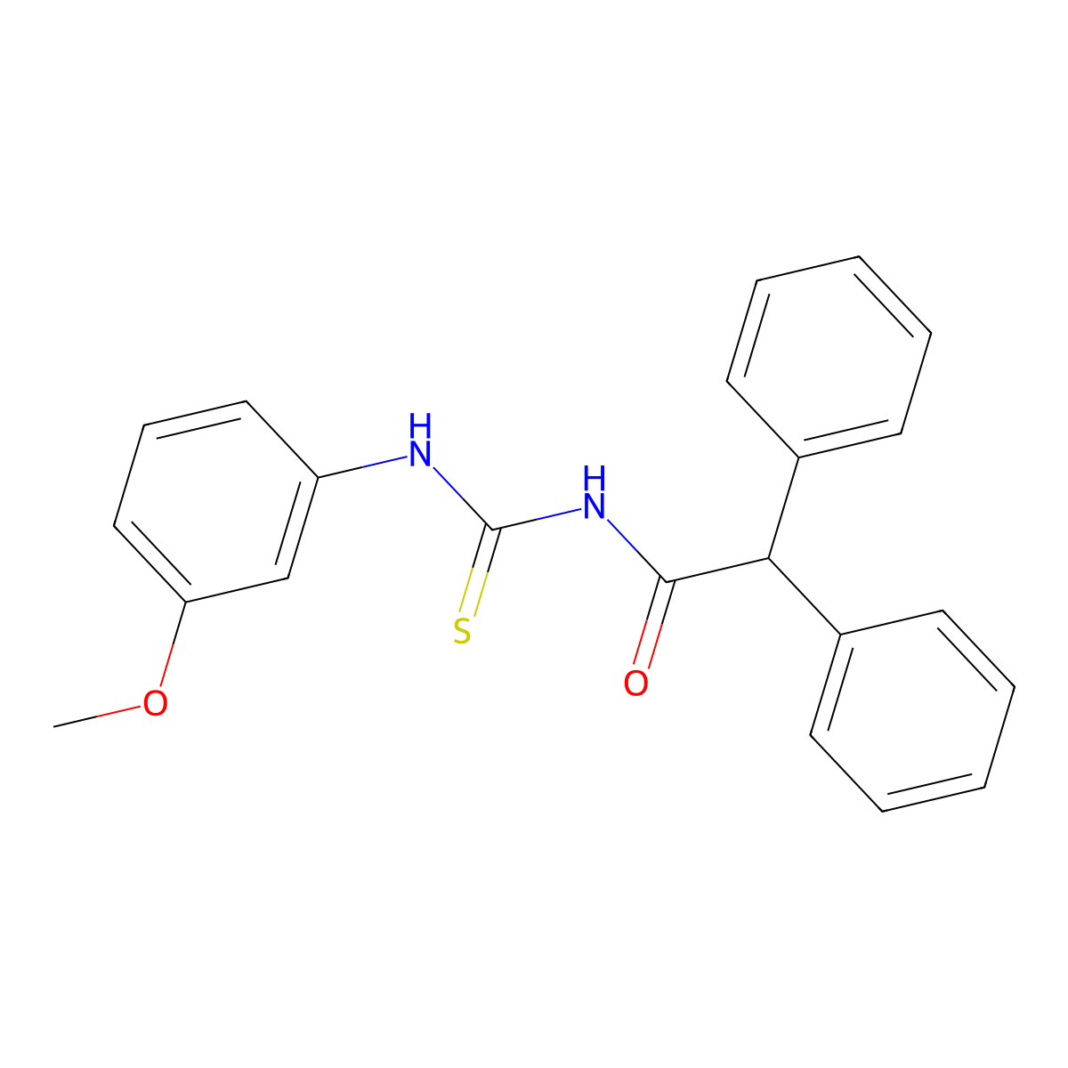 N-[(3-methoxyphenyl)carbamothioyl]-2,2-diphenylacetamide molecular structure, CAS 429651-53-6
