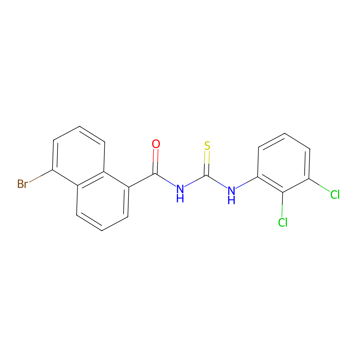 5-bromo-N-[(2,3-dichlorophenyl)carbamothioyl]naphthalene-1-carboxamide molecular structure, CAS 429651-65-0