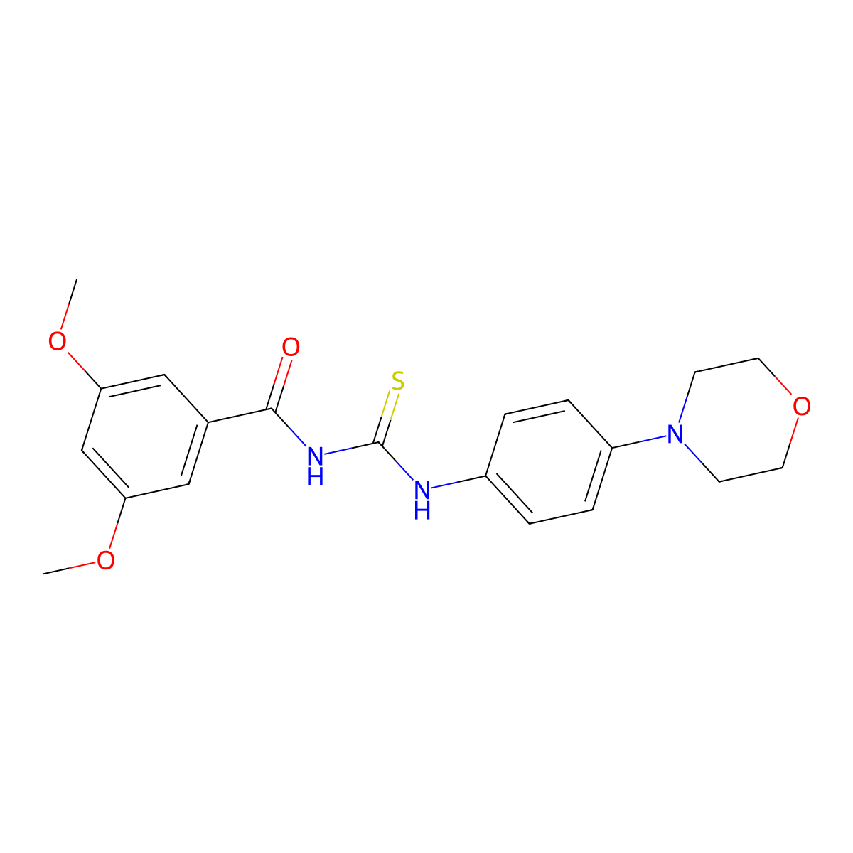 3,5-dimethoxy-N-[(4-morpholin-4-ylphenyl)carbamothioyl]benzamide molecular structure, CAS 429651-75-2