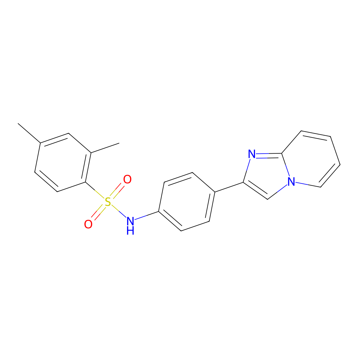 N-(4-imidazo[1,2-a]pyridin-2-ylphenyl)-2,4-dimethylbenzenesulfonamide molecular structure, CAS 429651-78-5