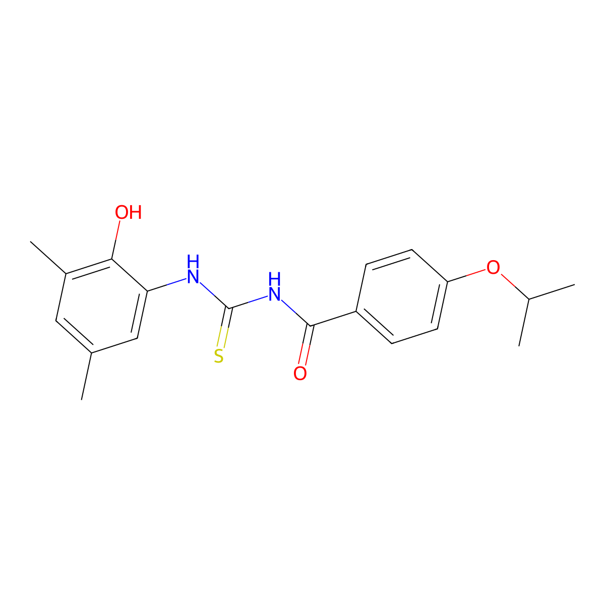 N-[(2-hydroxy-3,5-dimethylphenyl)carbamothioyl]-4-propan-2-yloxybenzamide molecular structure, CAS 429651-93-4