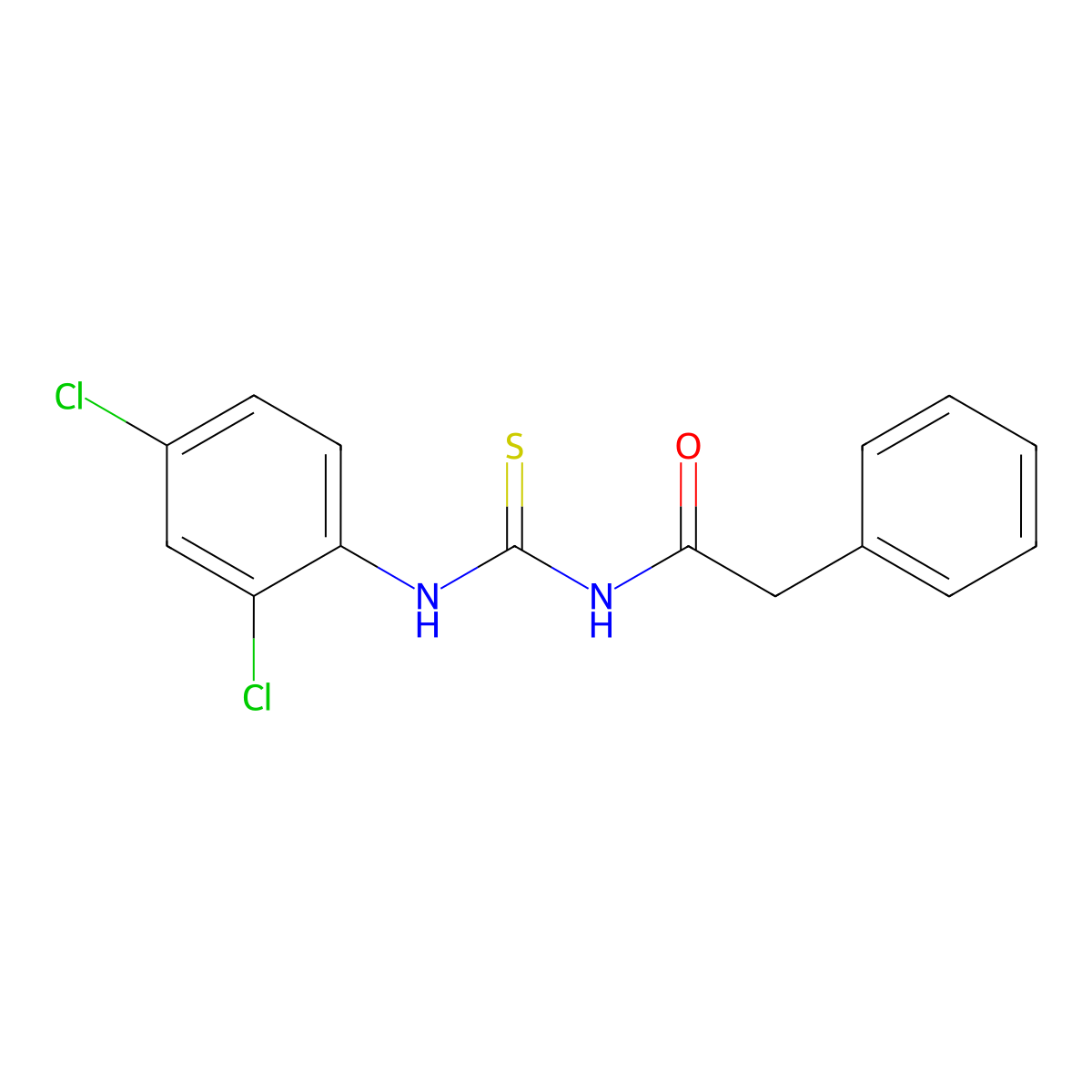 N-[(2,4-dichlorophenyl)carbamothioyl]-2-phenylacetamide molecular structure, CAS 429652-04-0