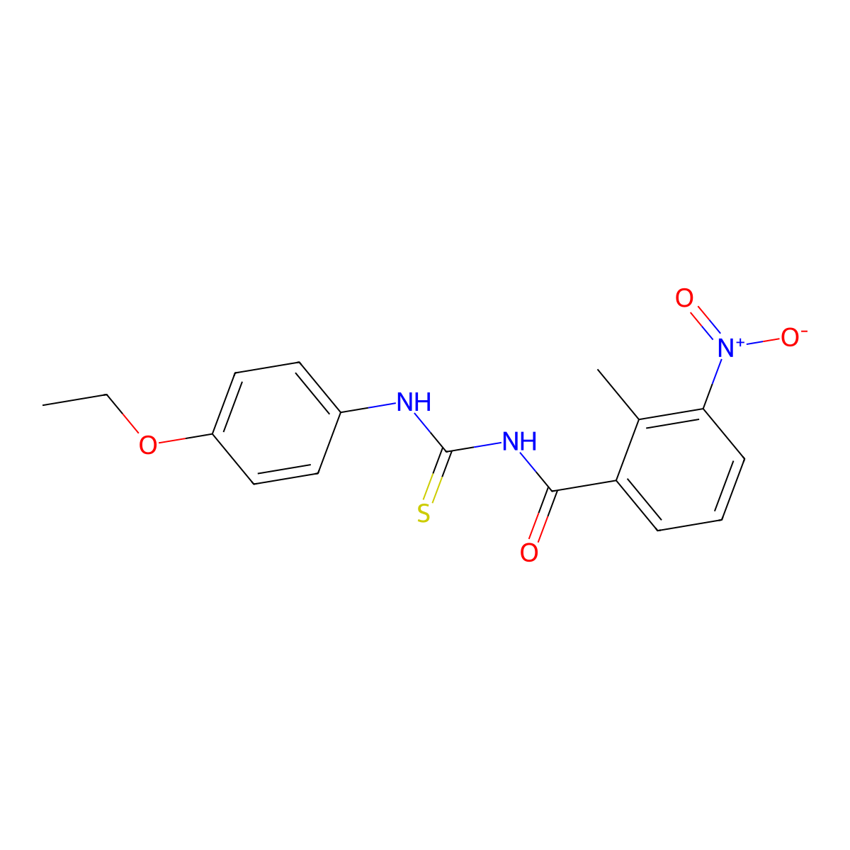N-[(4-ethoxyphenyl)carbamothioyl]-2-methyl-3-nitrobenzamide molecular structure, CAS 429652-13-1