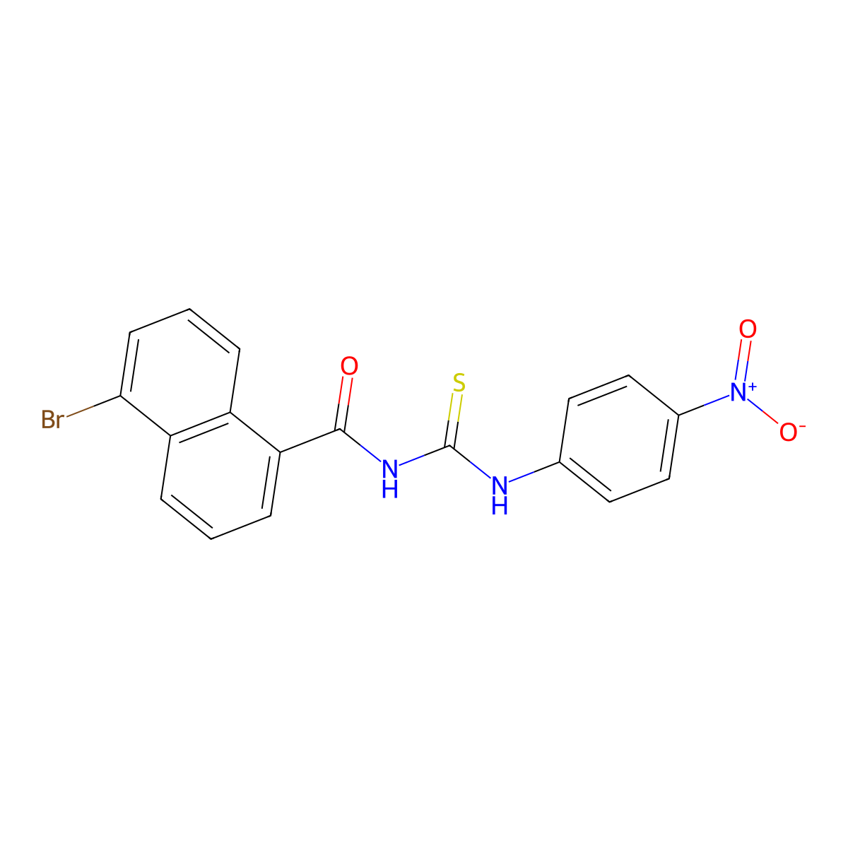 5-bromo-N-[(4-nitrophenyl)carbamothioyl]naphthalene-1-carboxamide molecular structure, CAS 429652-17-5