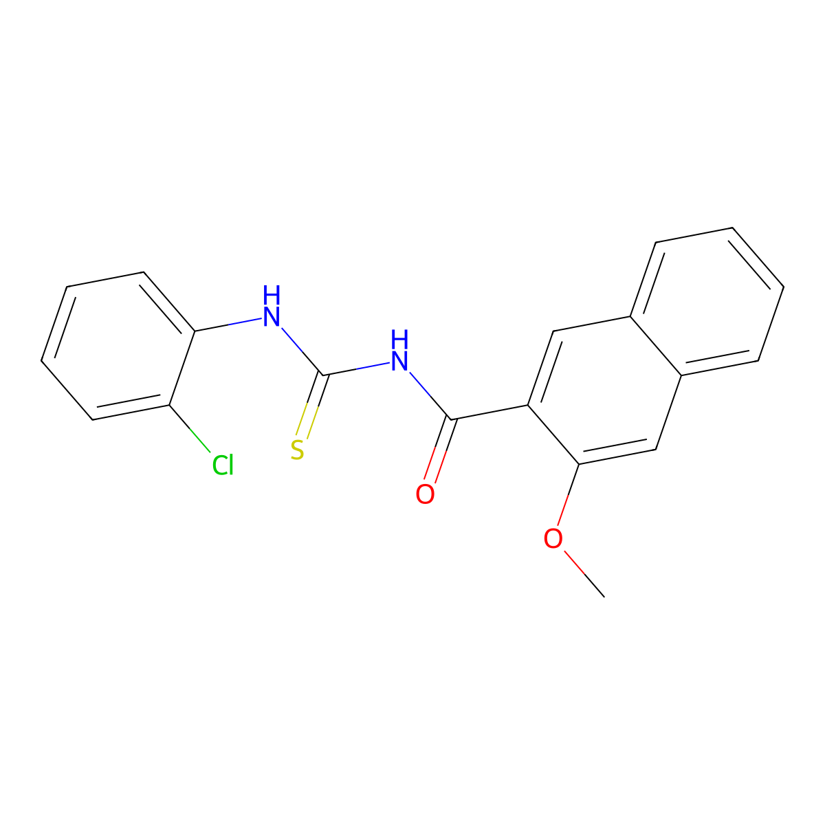 N-[(2-chlorophenyl)carbamothioyl]-3-methoxynaphthalene-2-carboxamide molecular structure, CAS 429652-34-6