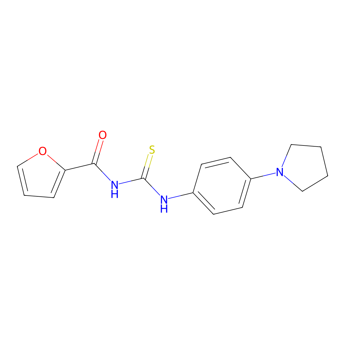 N-[(4-pyrrolidin-1-ylphenyl)carbamothioyl]furan-2-carboxamide molecular structure, CAS 429652-74-4