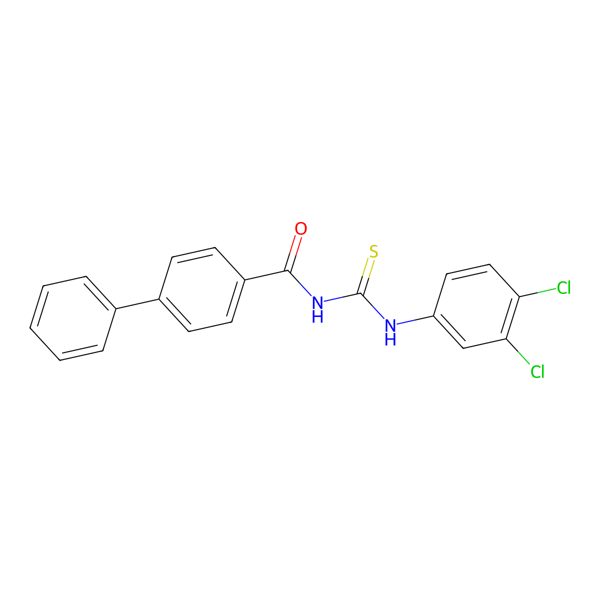 N-[(3,4-dichlorophenyl)carbamothioyl]-4-phenylbenzamide molecular structure, CAS 429652-75-5