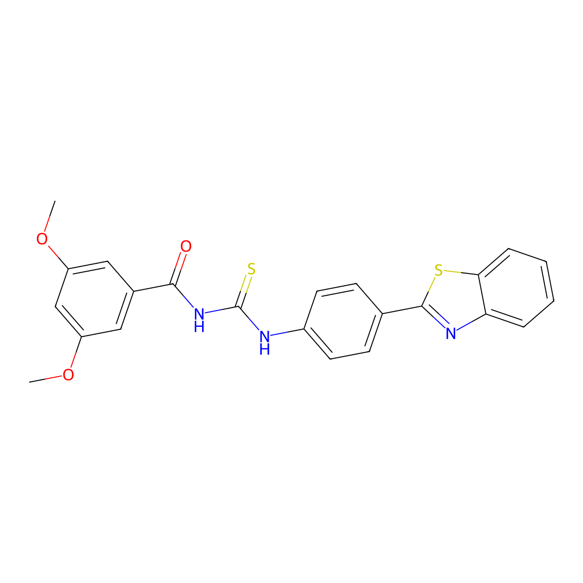 N-[[4-(1,3-benzothiazol-2-yl)phenyl]carbamothioyl]-3,5-dimethoxybenzamide molecular structure, CAS 429652-84-6
