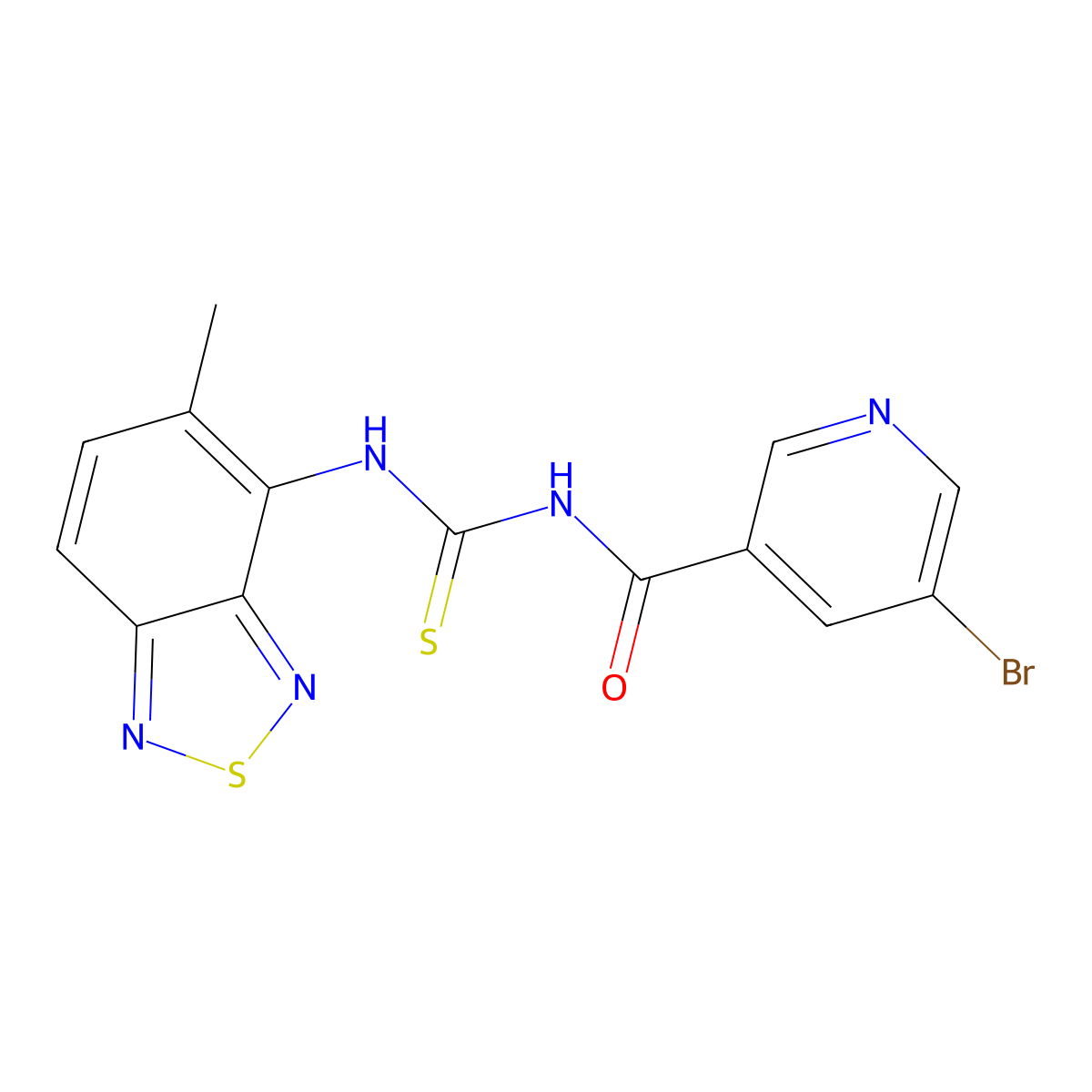 5-bromo-N-[(5-methyl-2,1,3-benzothiadiazol-4-yl)carbamothioyl]pyridine-3-carboxamide molecular structure, CAS 429652-94-8