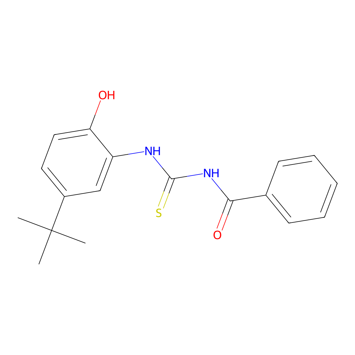 N-[(5-tert-butyl-2-hydroxyphenyl)carbamothioyl]benzamide molecular structure, CAS 429652-95-9