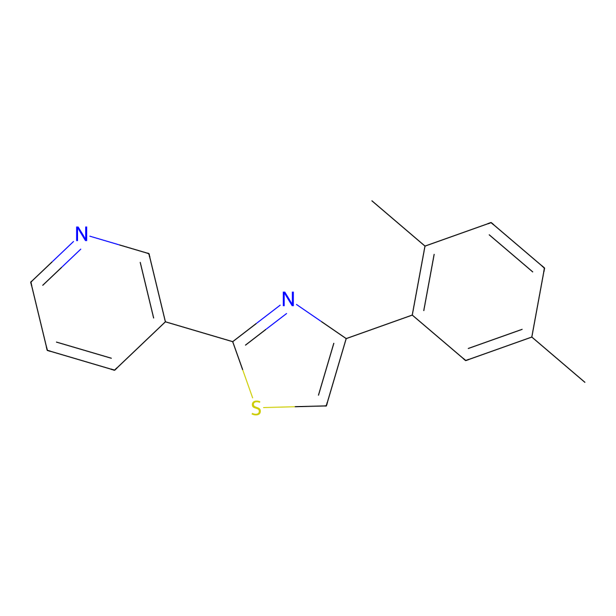 3-[4-(2,5-Dimethylphenyl)-1,3-thiazol-2-yl]pyridine molecular structure, CAS 429653-03-2