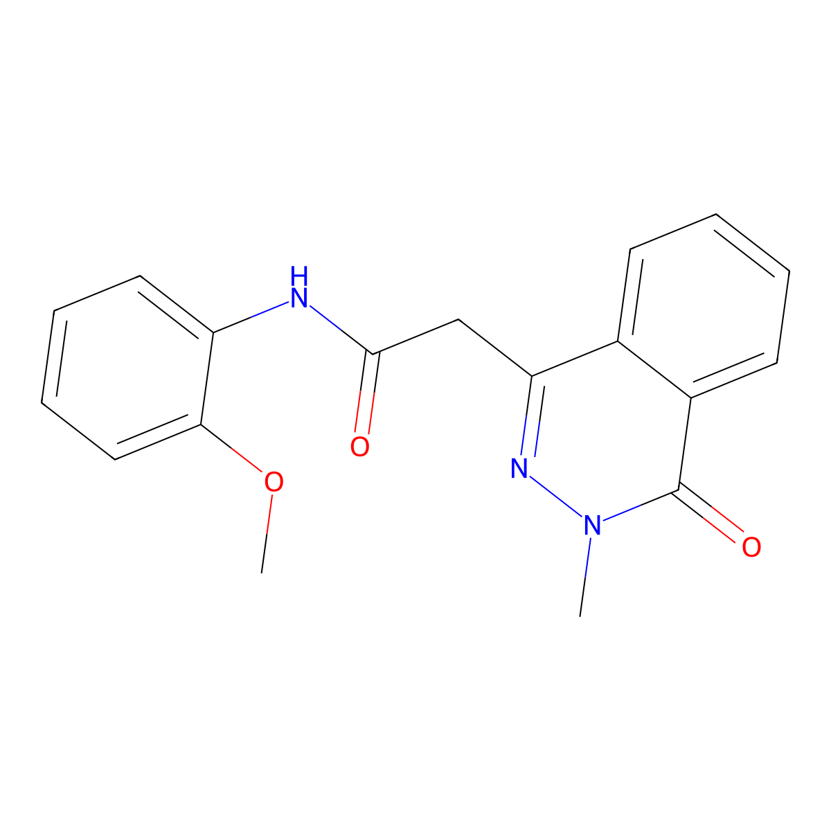 N-(2-methoxyphenyl)-2-(3-methyl-4-oxophthalazin-1-yl)acetamide molecular structure, CAS 429653-39-4