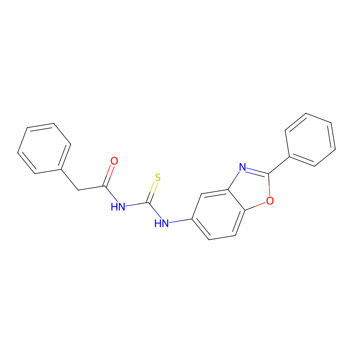 2-phenyl-N-[(2-phenyl-1,3-benzoxazol-5-yl)carbamothioyl]acetamide molecular structure, CAS 429653-41-8