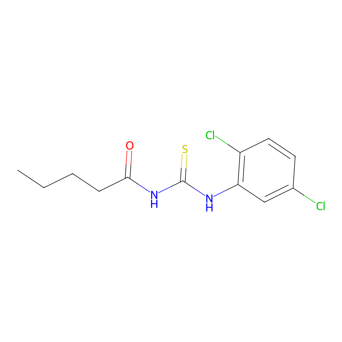 N-[(2,5-dichlorophenyl)carbamothioyl]pentanamide molecular structure, CAS 429653-58-7
