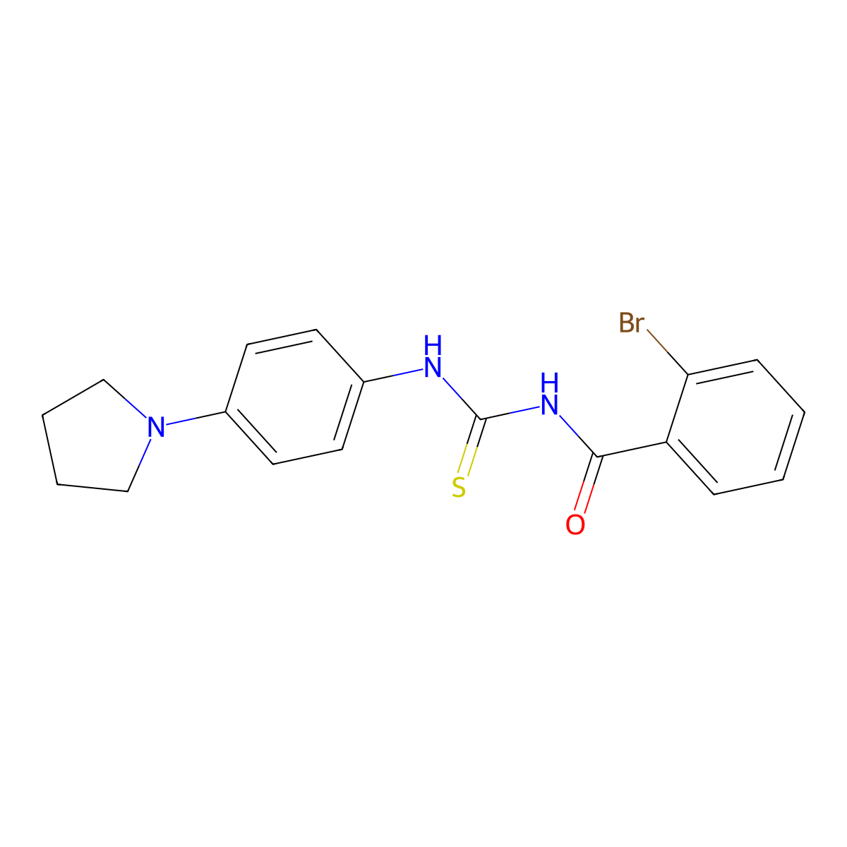 2-bromo-N-[(4-pyrrolidin-1-ylphenyl)carbamothioyl]benzamide molecular structure, CAS 429653-61-2
