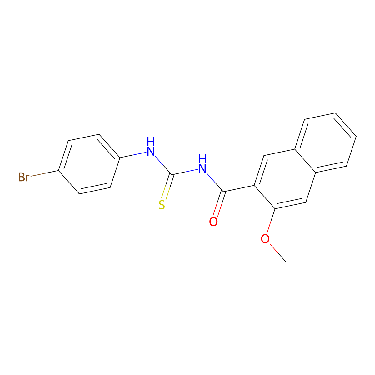 N-[(4-bromophenyl)carbamothioyl]-3-methoxynaphthalene-2-carboxamide molecular structure, CAS 429653-64-5
