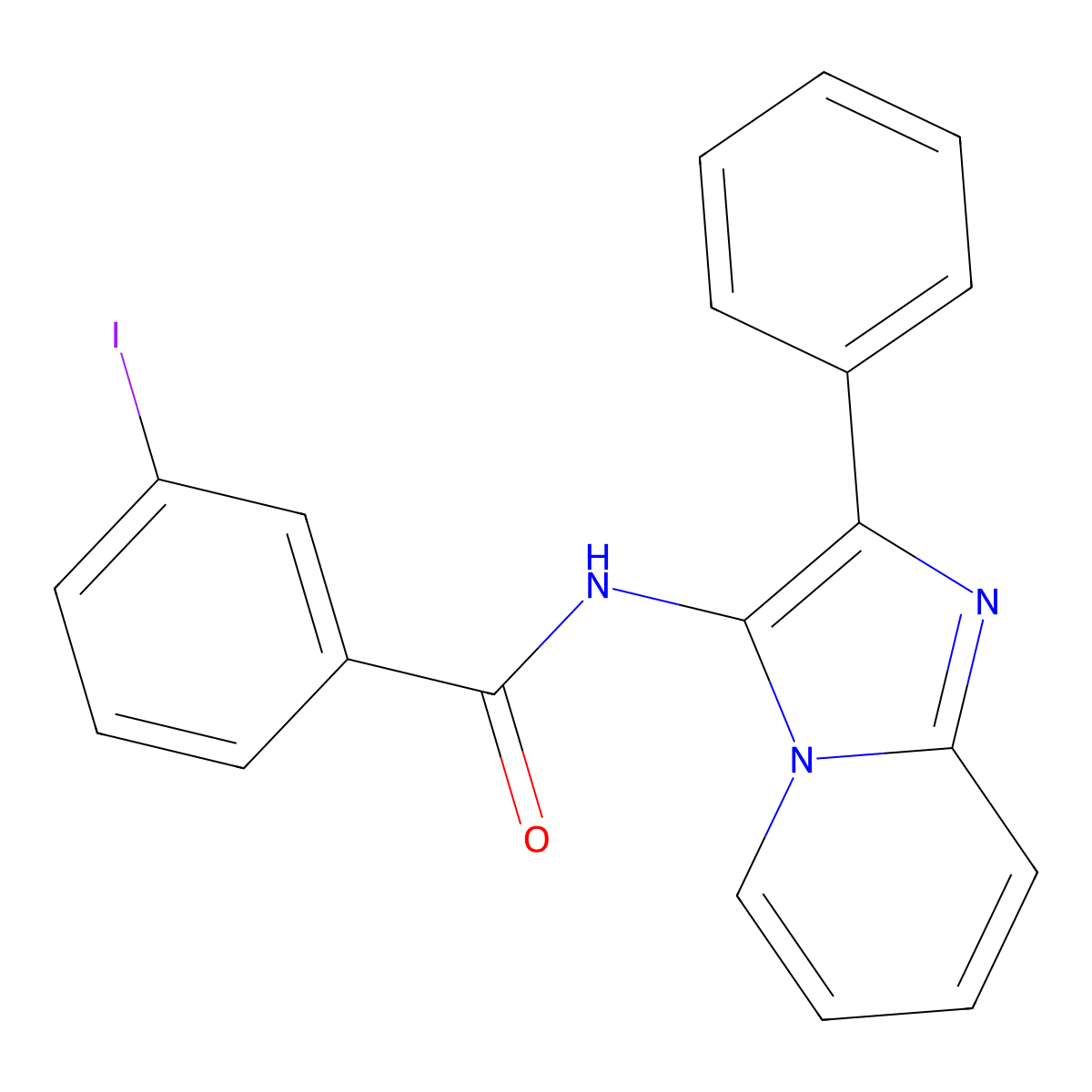 3-Iodo-N-{2-phenylimidazo[1,2-A]pyridin-3-YL}benzamide molecular structure, CAS 429653-96-3