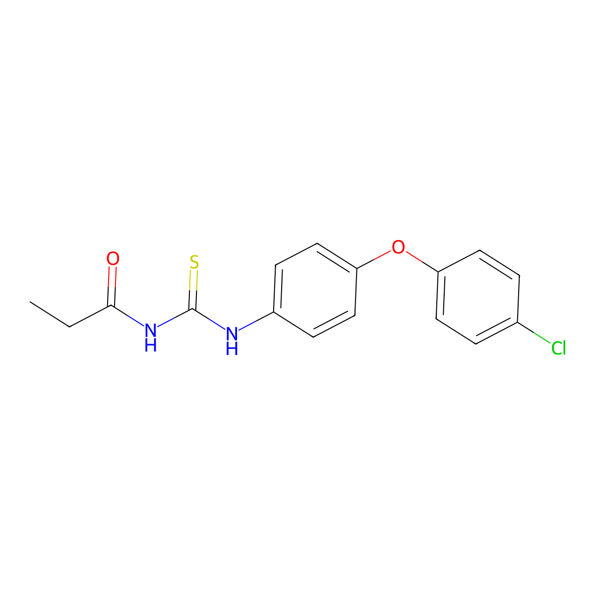 N-[[4-(4-chlorophenoxy)phenyl]carbamothioyl]propanamide molecular structure, CAS 429654-00-2