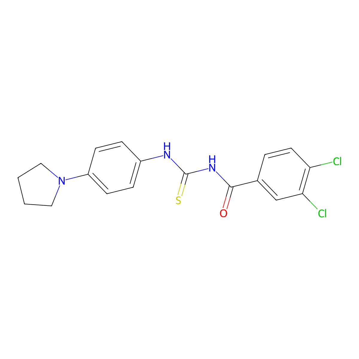 3,4-dichloro-N-[(4-pyrrolidin-1-ylphenyl)carbamothioyl]benzamide molecular structure, CAS 429654-03-5