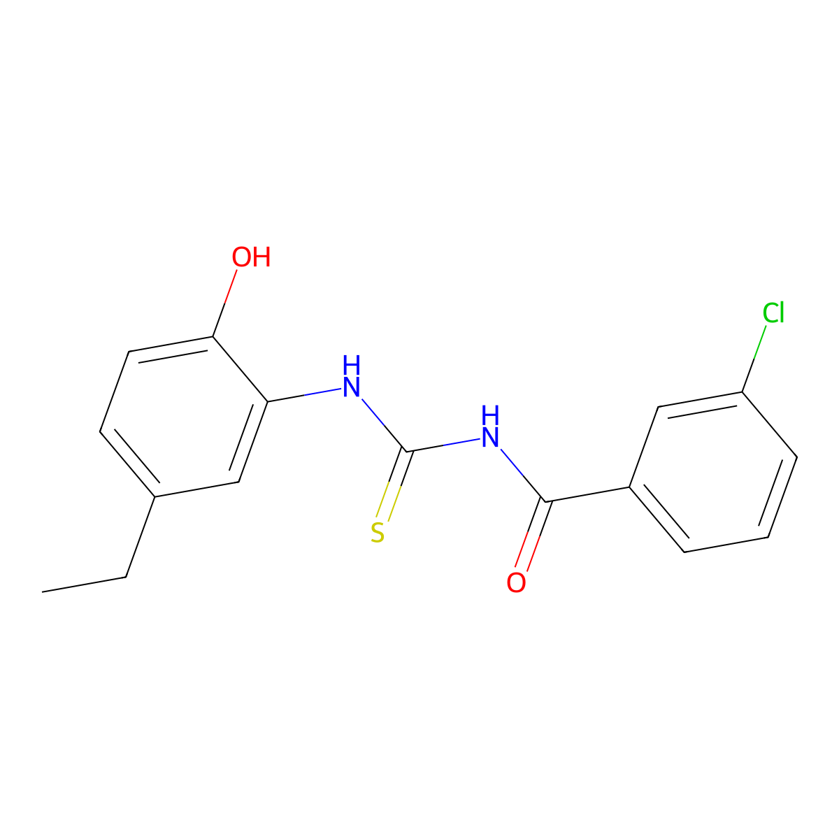 3-chloro-N-[(5-ethyl-2-hydroxyphenyl)carbamothioyl]benzamide molecular structure, CAS 429654-07-9