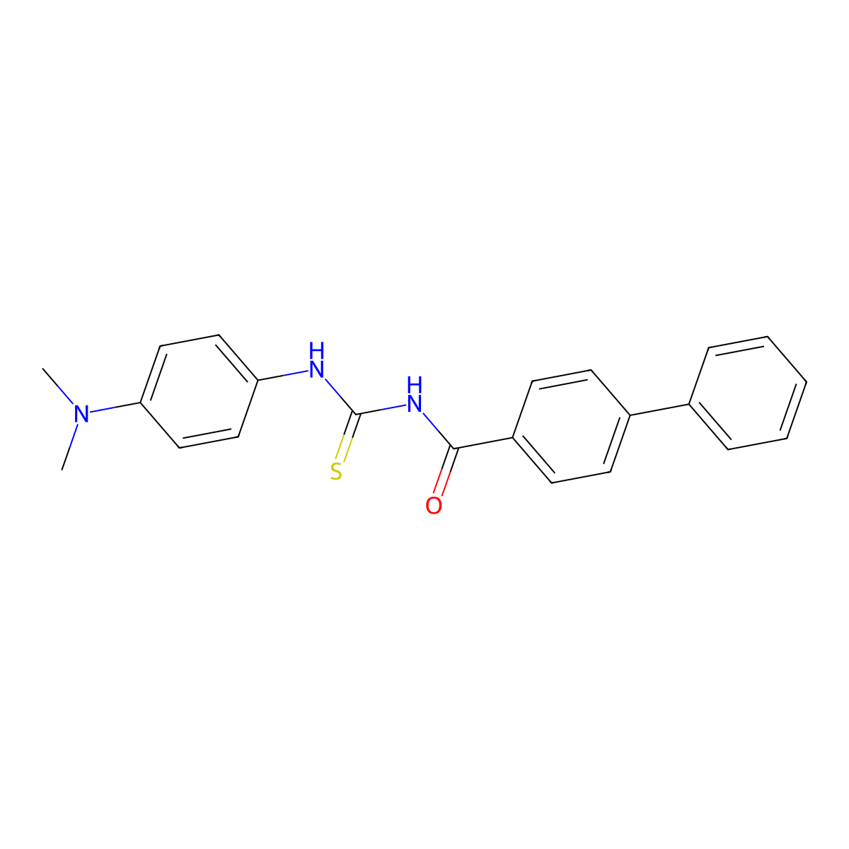 N-{[4-(dimethylamino)phenyl]carbamothioyl}biphenyl-4-carboxamide molecular structure, CAS 429654-37-5