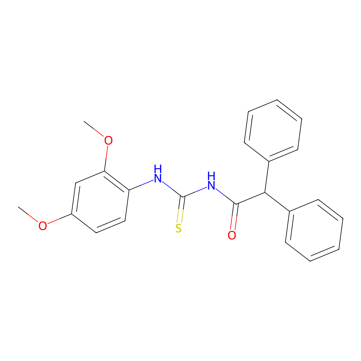N-[(2,4-dimethoxyphenyl)carbamothioyl]-2,2-diphenylacetamide molecular structure, CAS 429654-59-1