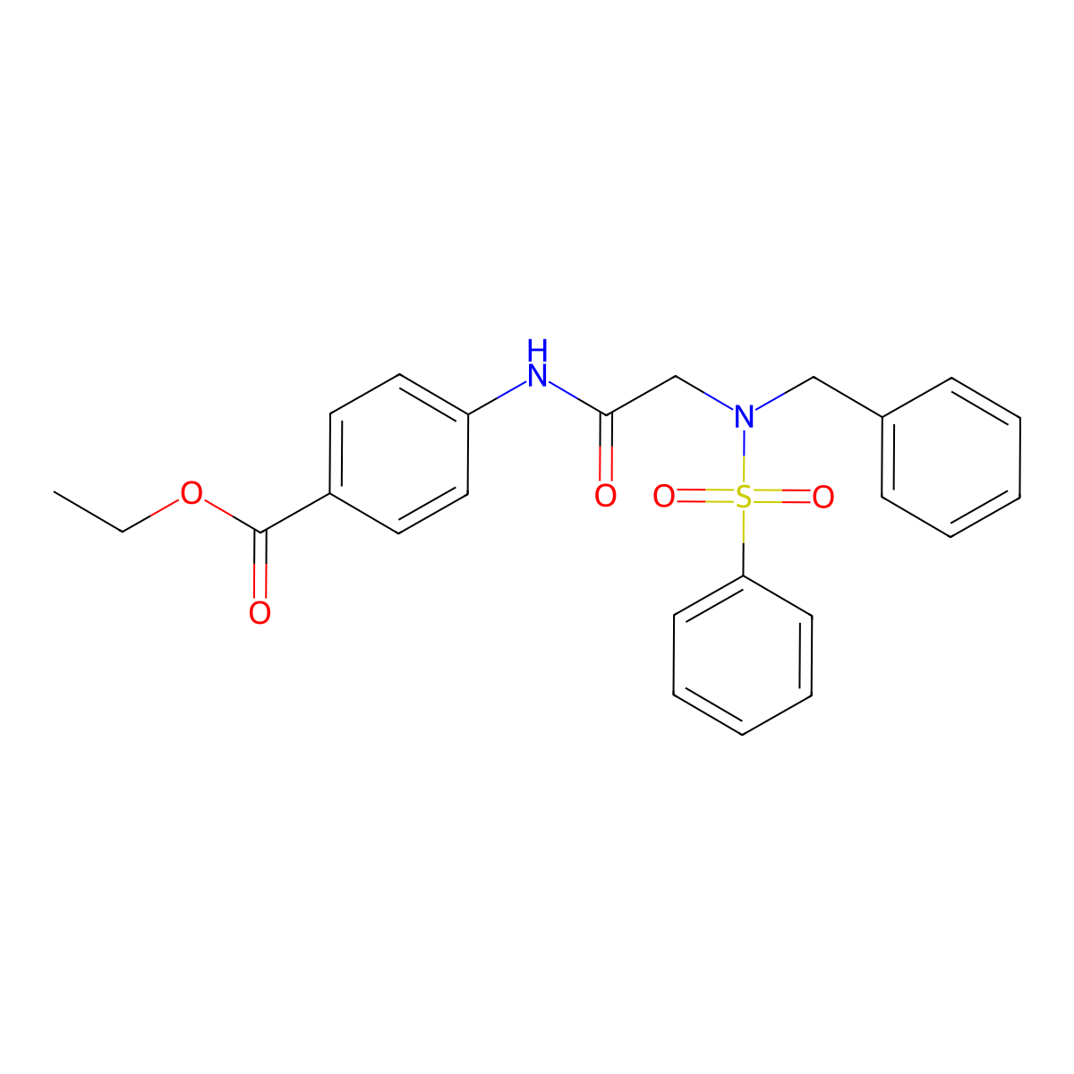 ethyl 4-{[N-benzyl-N-(phenylsulfonyl)glycyl]amino}benzoate molecular structure, CAS 429654-66-0