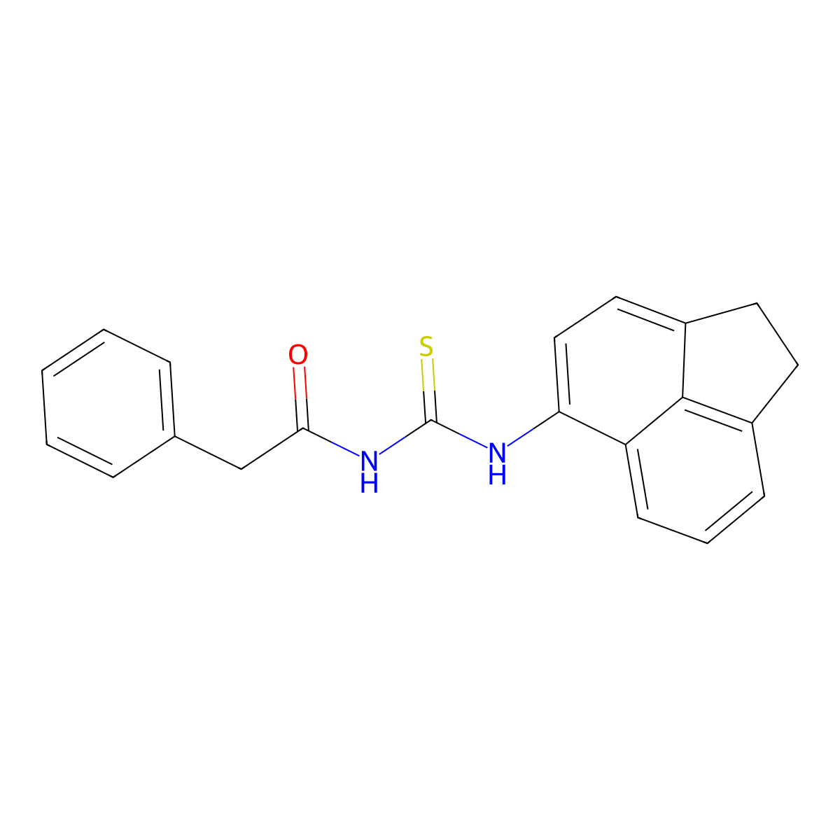 N-(1,2-dihydroacenaphthylen-5-ylcarbamothioyl)-2-phenylacetamide molecular structure, CAS 429654-69-3