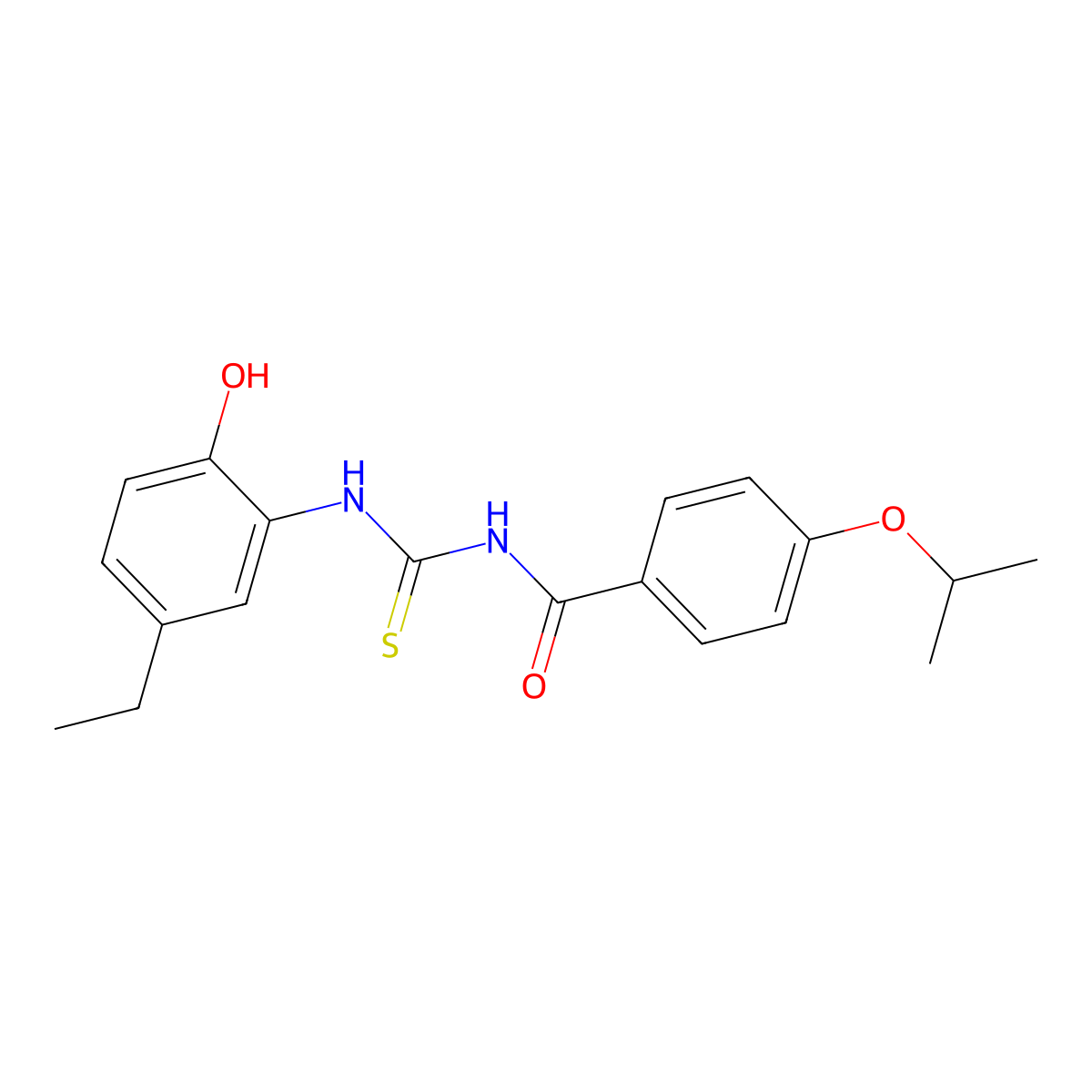 N-[(5-ethyl-2-hydroxyphenyl)carbamothioyl]-4-propan-2-yloxybenzamide molecular structure, CAS 429654-74-0