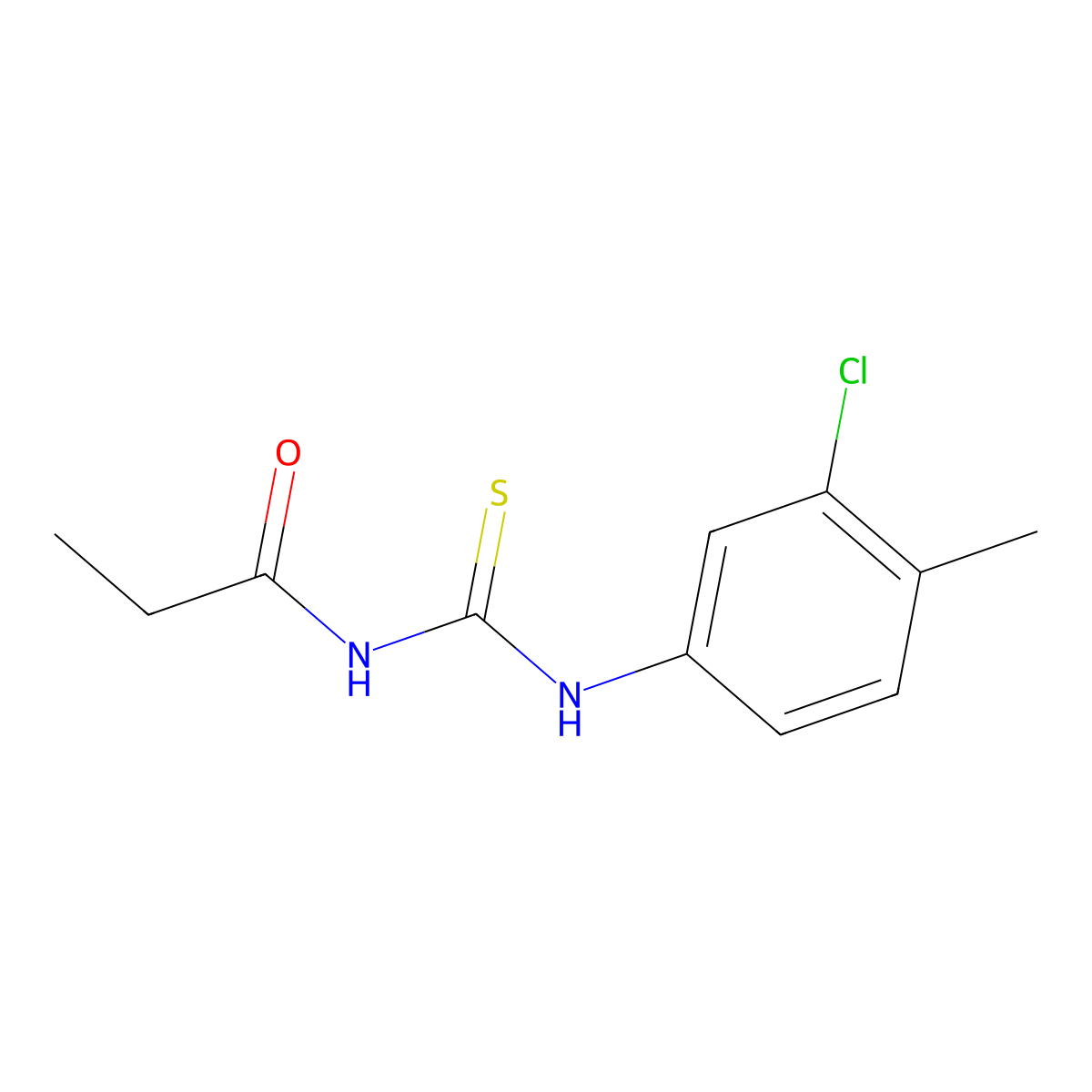 N-[(3-chloro-4-methylphenyl)carbamothioyl]propanamide molecular structure, CAS 429654-85-3
