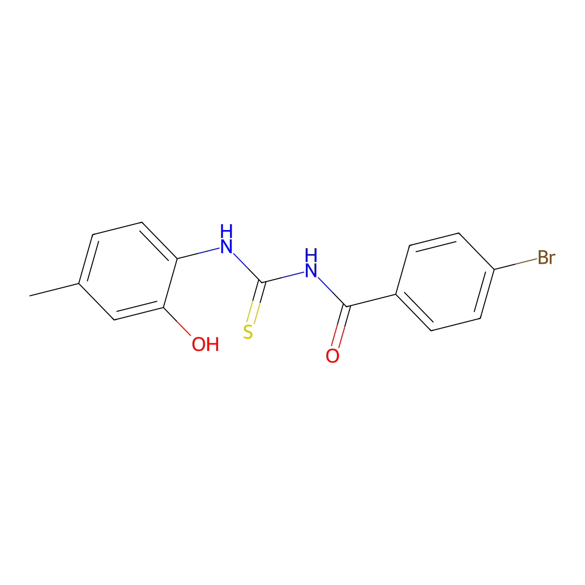 4-bromo-N-[(2-hydroxy-4-methylphenyl)carbamothioyl]benzamide molecular structure, CAS 429654-88-6