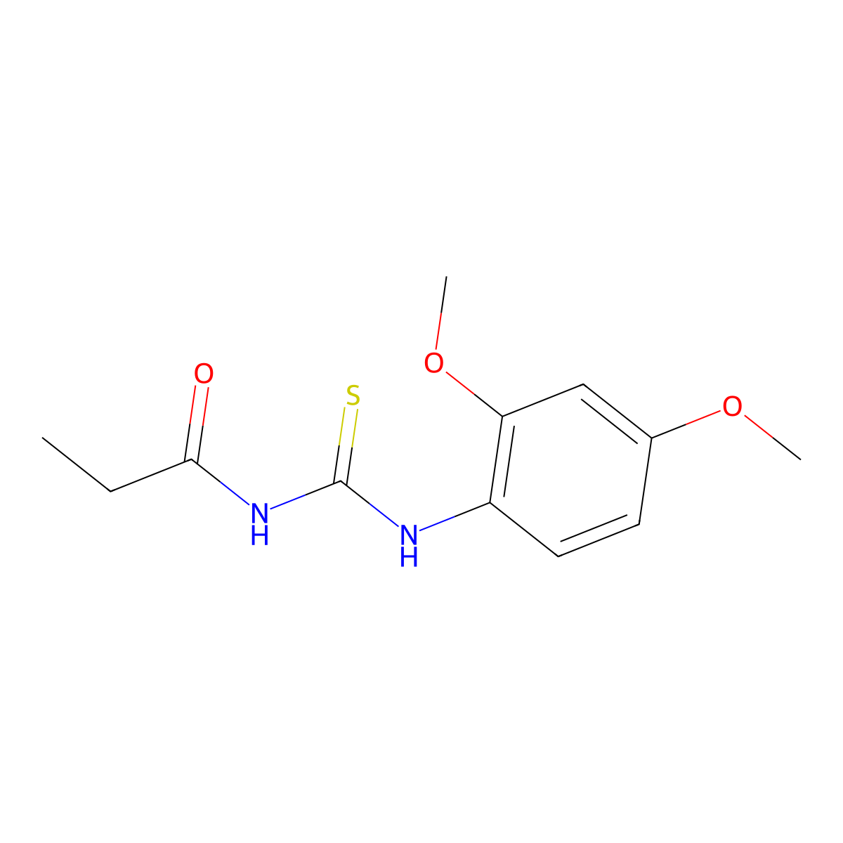 N-[(2,4-dimethoxyphenyl)carbamothioyl]propanamide molecular structure, CAS 429654-94-4