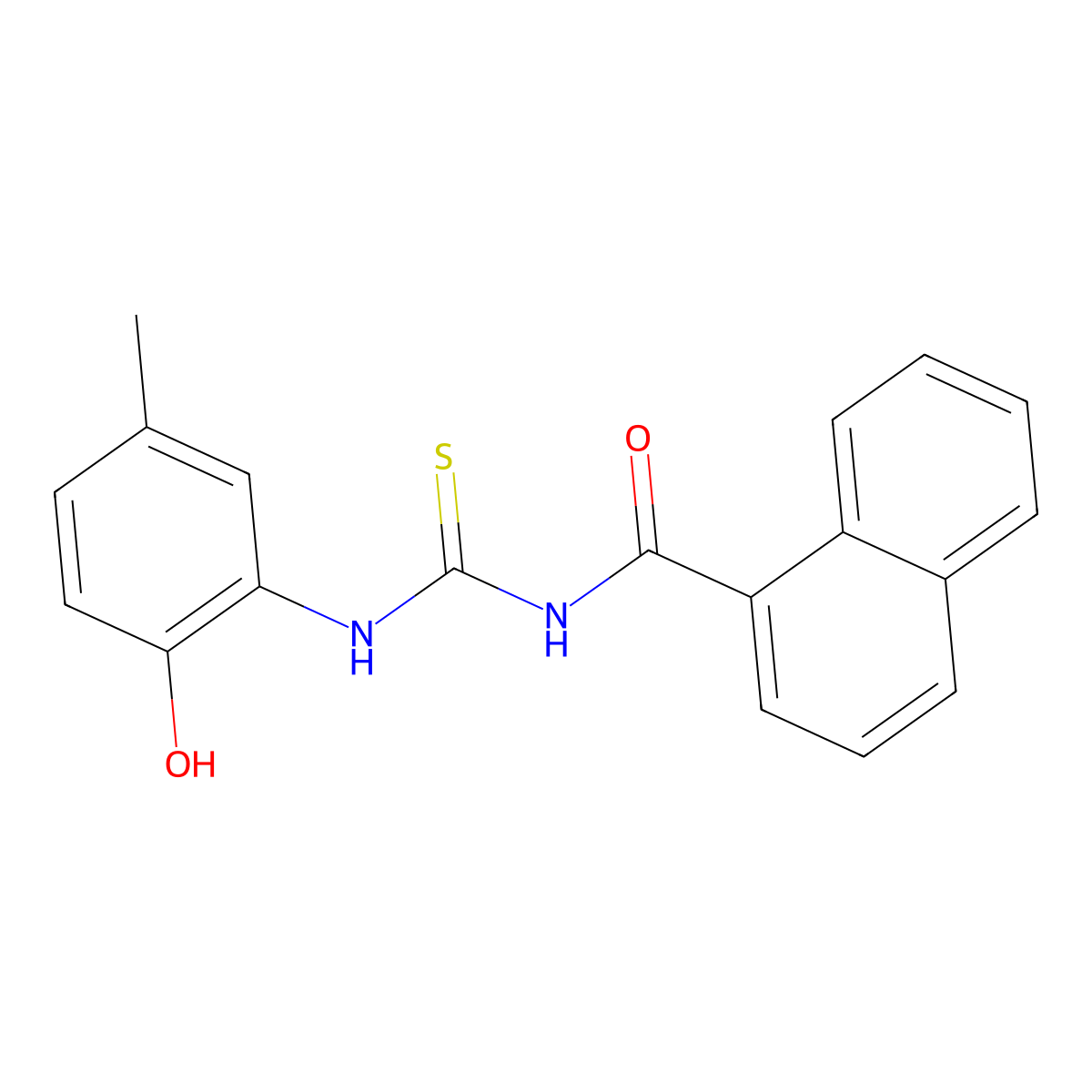 N-[(2-hydroxy-5-methylphenyl)carbamothioyl]naphthalene-1-carboxamide molecular structure, CAS 429655-02-7