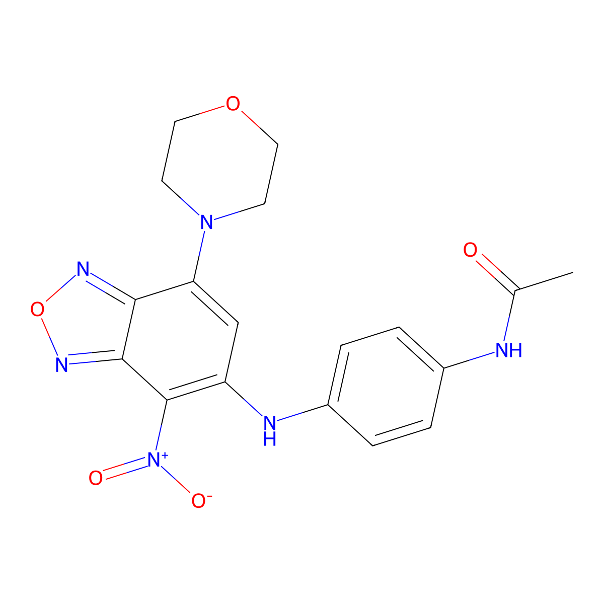 N-[4-[(7-morpholin-4-yl-4-nitro-2,1,3-benzoxadiazol-5-yl)amino]phenyl]acetamide molecular structure, CAS 429655-04-9