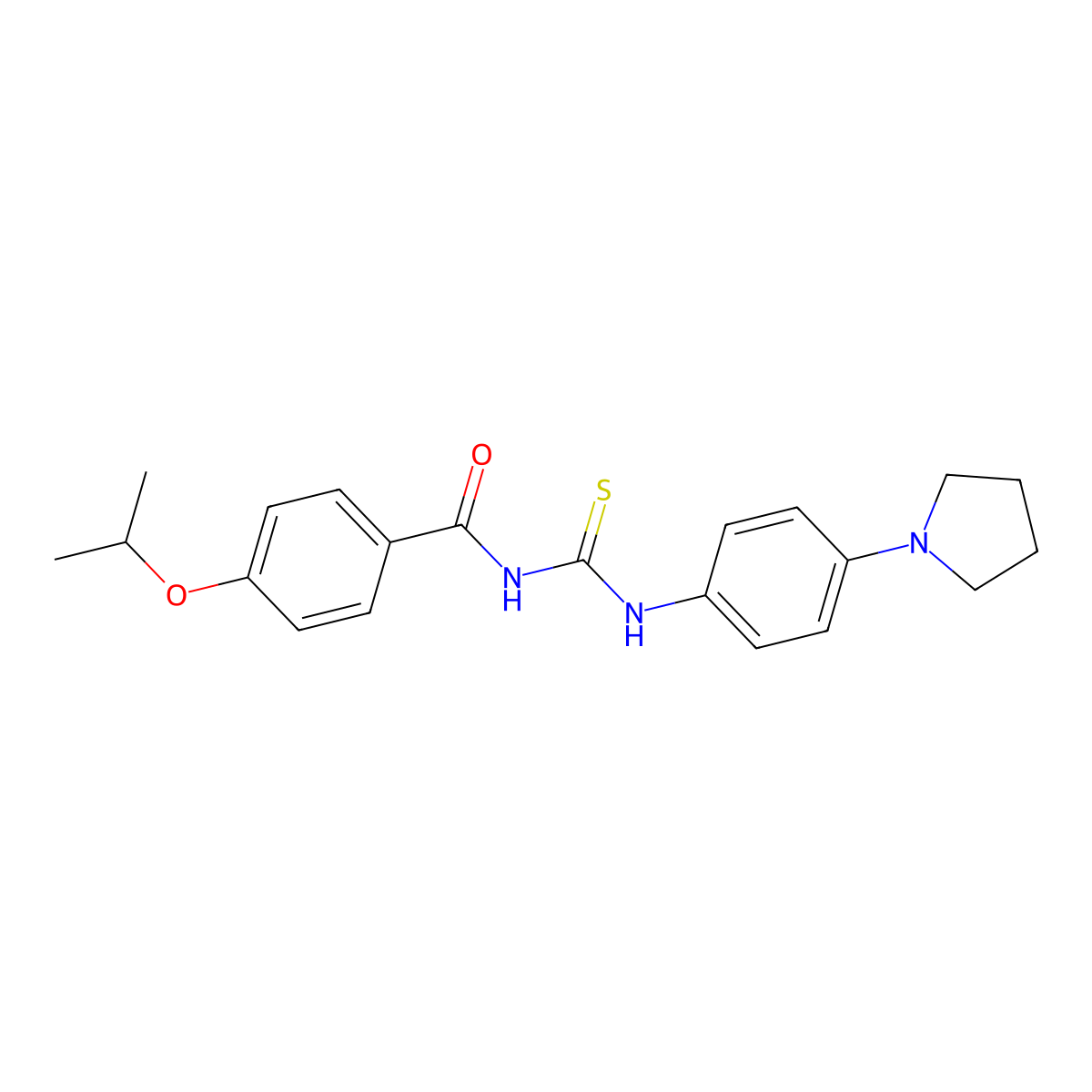 4-propan-2-yloxy-N-[(4-pyrrolidin-1-ylphenyl)carbamothioyl]benzamide molecular structure, CAS 429655-13-0