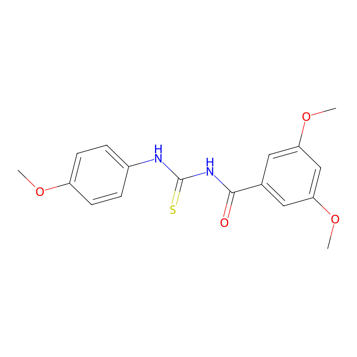 3,5-dimethoxy-N-[(4-methoxyphenyl)carbamothioyl]benzamide molecular structure, CAS 429655-24-3