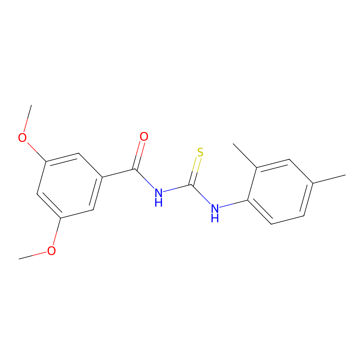 N-[(2,4-dimethylphenyl)carbamothioyl]-3,5-dimethoxybenzamide molecular structure, CAS 429655-32-3