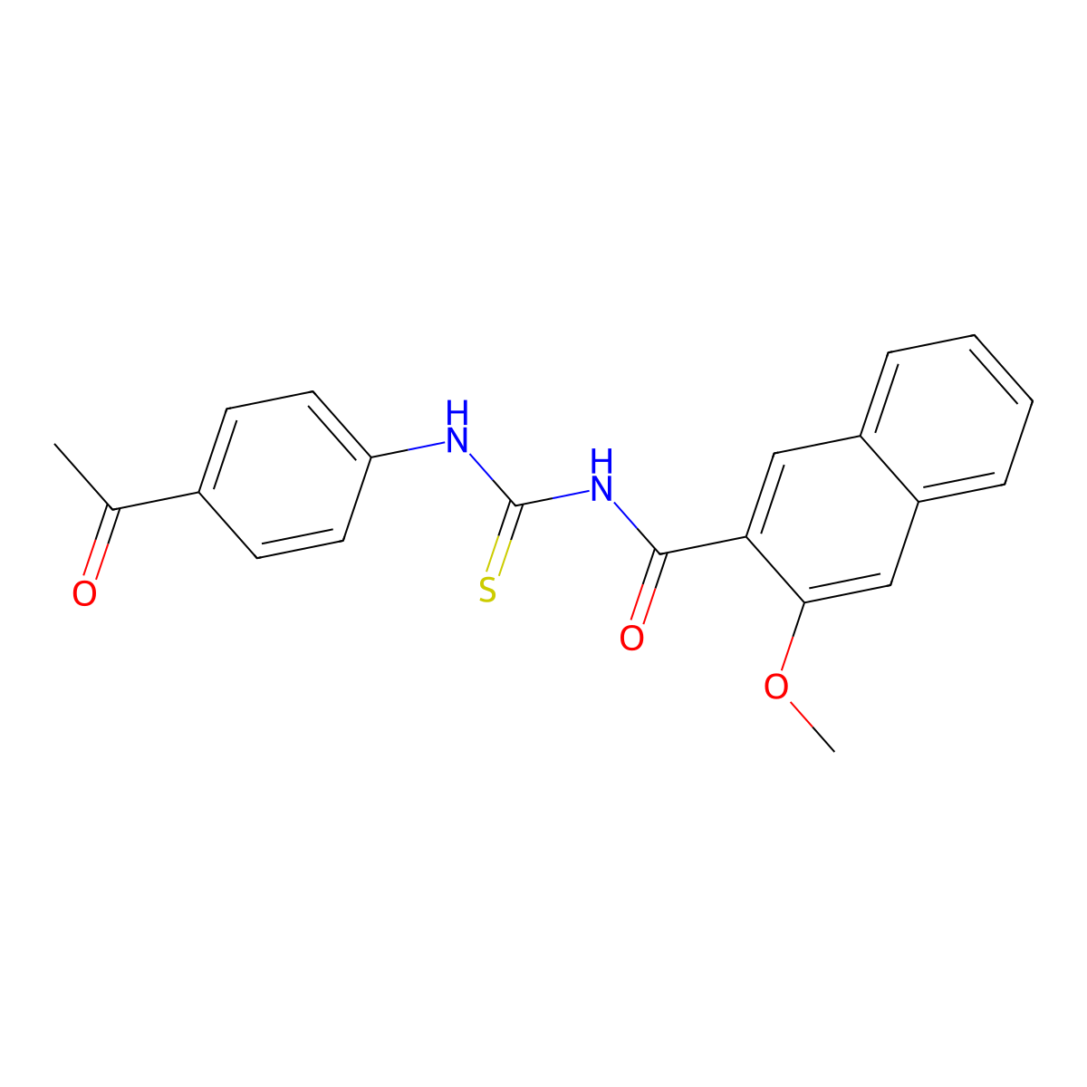 N-[(4-acetylphenyl)carbamothioyl]-3-methoxynaphthalene-2-carboxamide molecular structure, CAS 429655-62-9