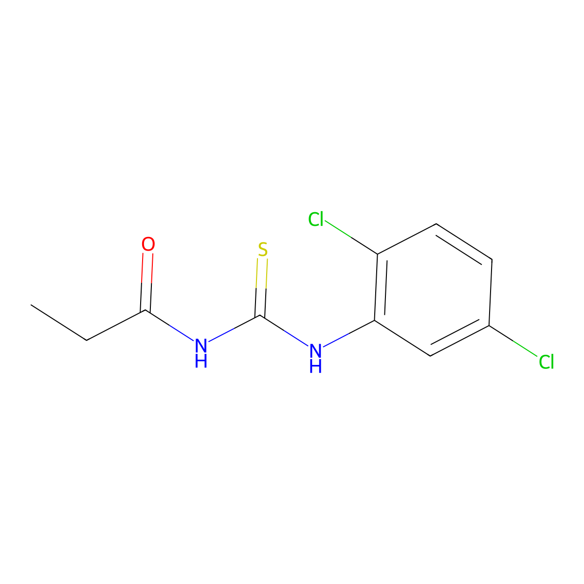 N-[(2,5-dichlorophenyl)carbamothioyl]propanamide molecular structure, CAS 429656-27-9