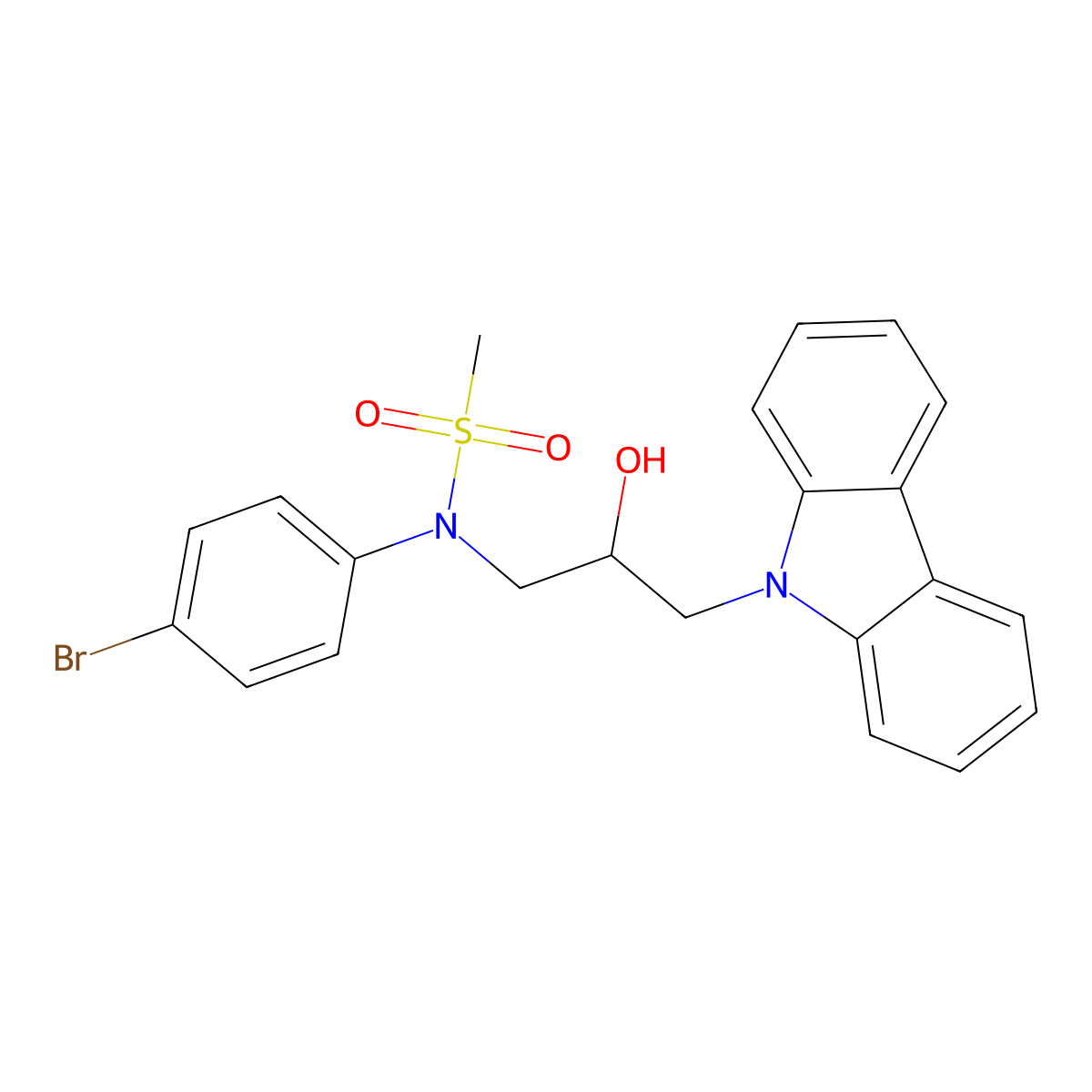 N-(4-bromophenyl)-N-[3-(9H-carbazol-9-yl)-2-hydroxypropyl]methanesulfonamide molecular structure, CAS 429656-46-2