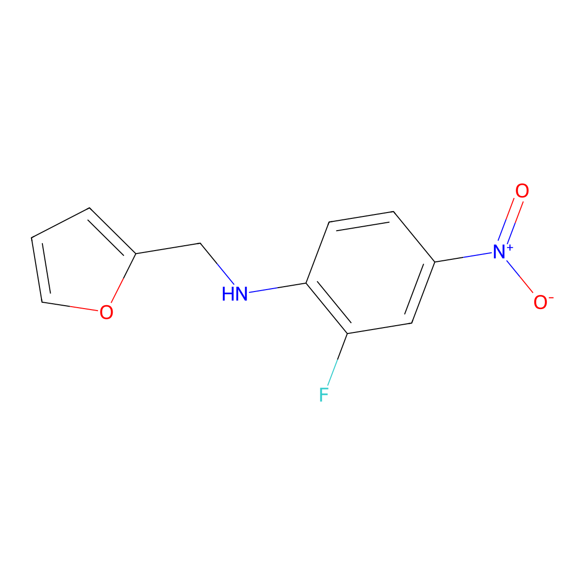 2-fluoro-N-(furan-2-ylmethyl)-4-nitroaniline molecular structure, CAS 429656-48-4